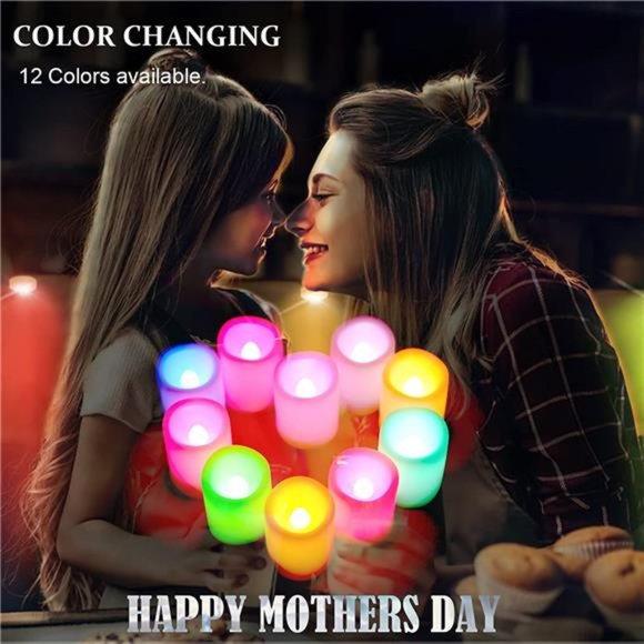Colored Flameless Candles with Timer and Remote Control Color Changing Led - Picture 5 of 6